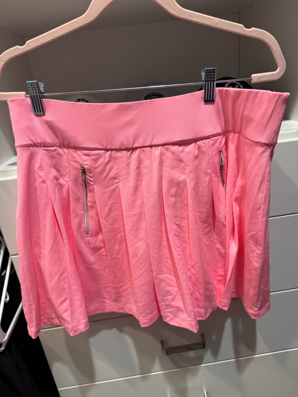Jamie Sadock pink Pleated golf Skort with Zip Pockets